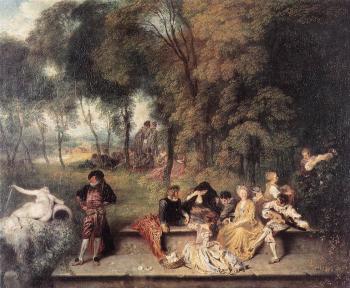 Jean-Antoine Watteau : Merry Company in the Open Air II